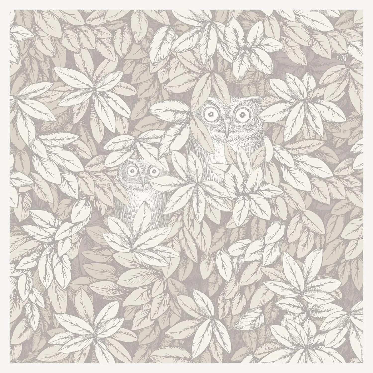 Wallpaper<Fornasetti Wallpaper Foglie E Civette White