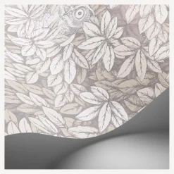 Wallpaper<Fornasetti Wallpaper Foglie E Civette White