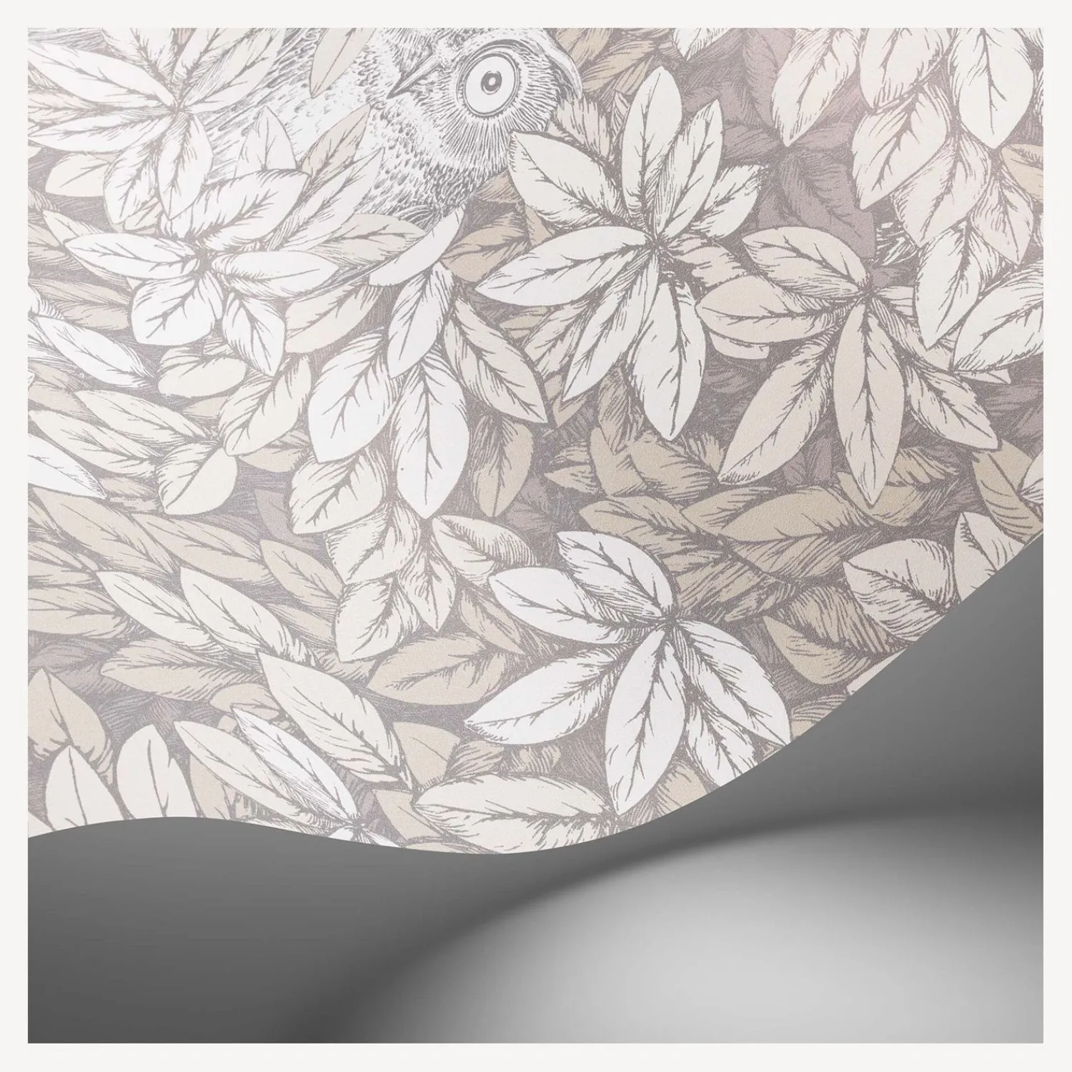 Wallpaper<Fornasetti Wallpaper Foglie E Civette White