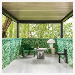 Wallpaper<Fornasetti Wallpaper Foglie E Civette Forest Green