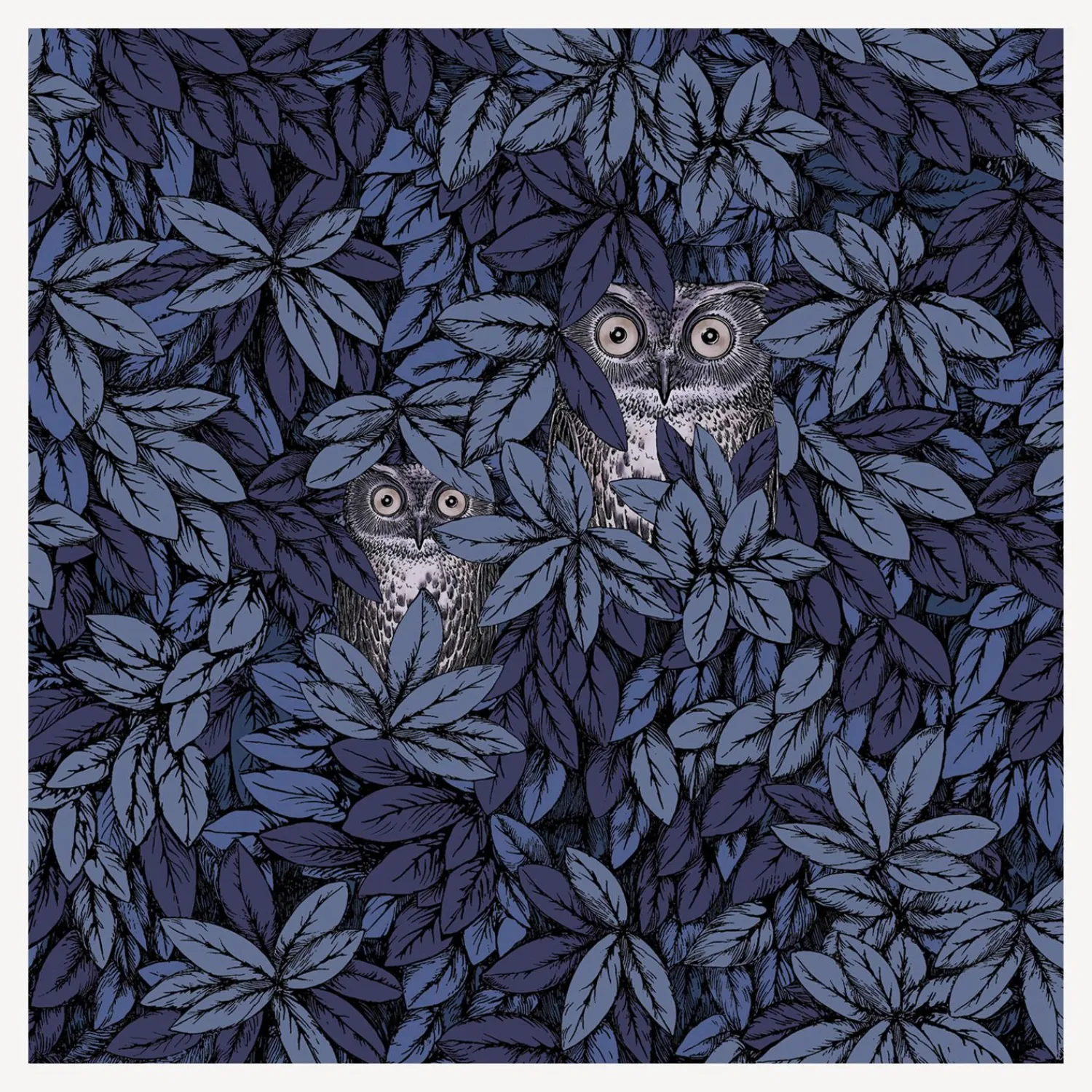 Wallpaper<Fornasetti Wallpaper Foglie E Civette Midnight