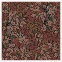 Wallpaper<Fornasetti Wallpaper Foglie E Scimmie Autumnal Leaves