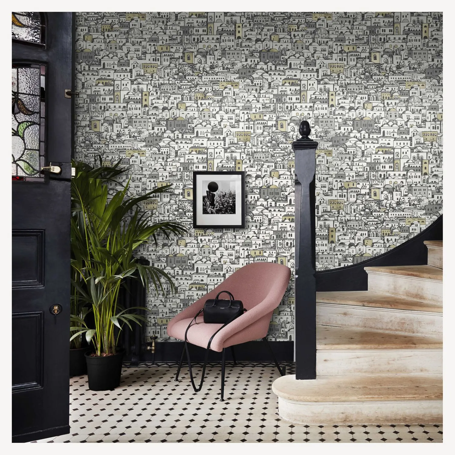 Wallpaper<Fornasetti Wallpaper Mediterranea White And Metallic