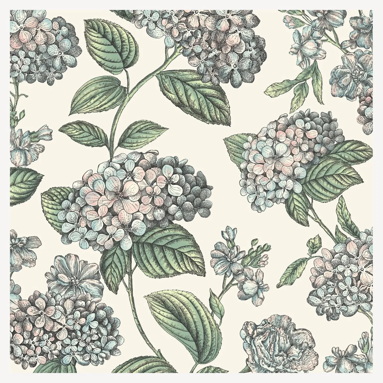 Wallpaper<Fornasetti Wallpaper Ramo Di Ortensia Pastel On Stone