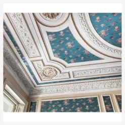 Wallpaper<Fornasetti Wallpaper Soli E Nuvole Teal & Rose Gold