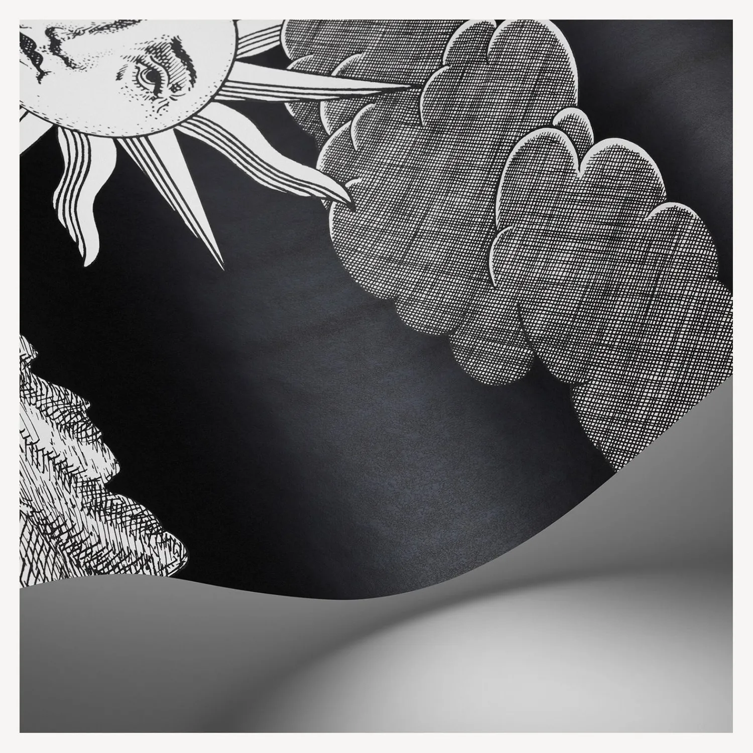 Wallpaper<Fornasetti Wallpaper Vista Mediterranea Charcoal Sky