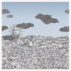 Wallpaper<Fornasetti Wallpaper Vista Mediterranea Blue Ombre Sky